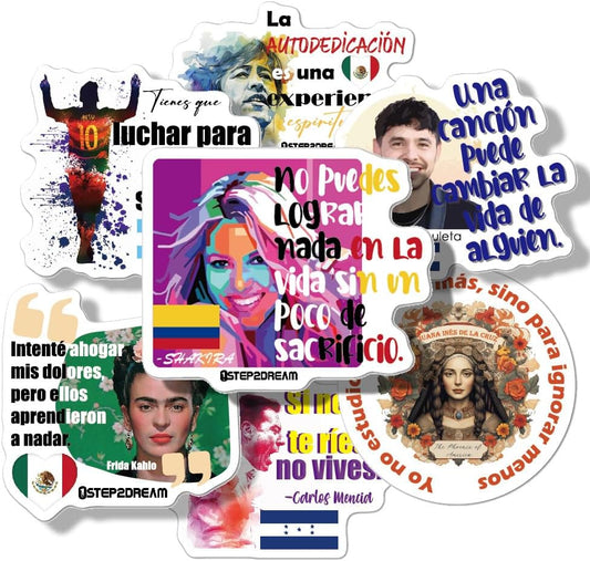 50 Spanish Inspirational Quotes Stickers | 21 Hispanic Countries Proverb | Hispanic Heritage Month Reward for Teachers,Students